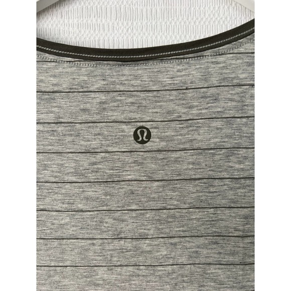 lululemon athletica Tops - Lululemon Wmn's 10 Love Crew T-Shirt Stripe Grey/Sage Grey Pima Cotton Top